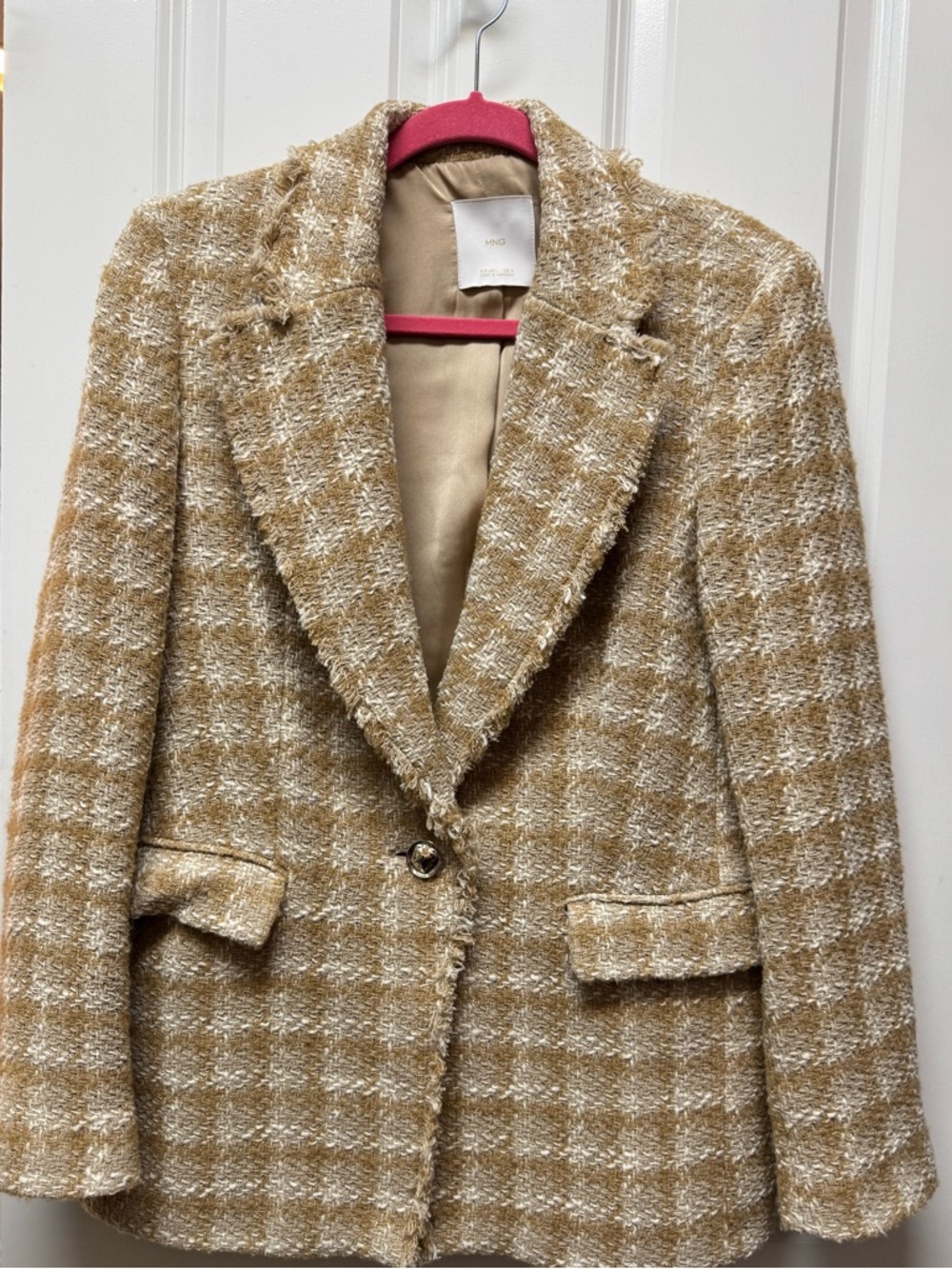 Mango plaid tweed blazer